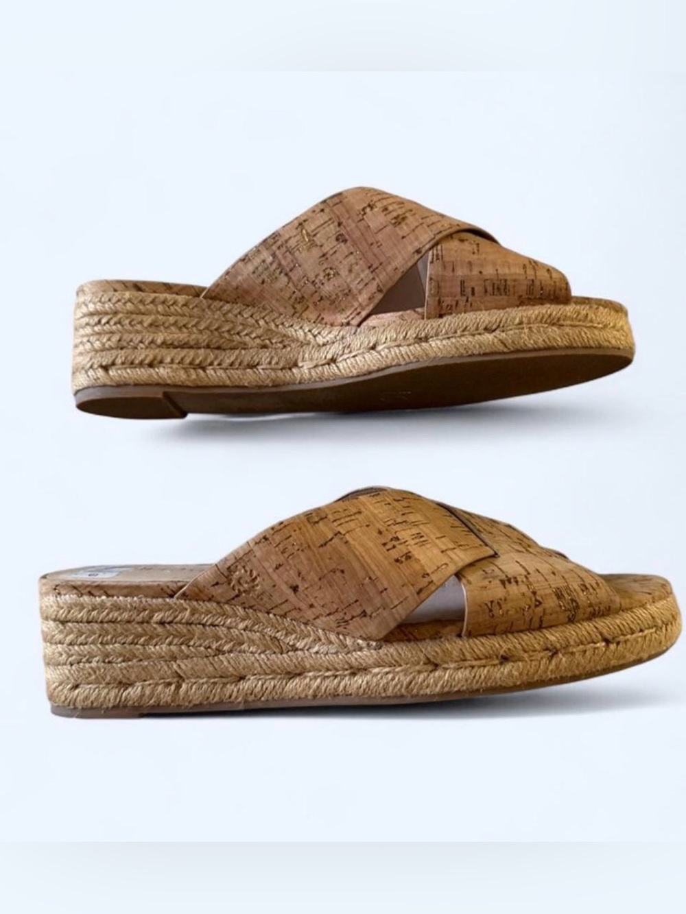 Jack Rogers Slotted Sloane Cork Espadrille Wedge Sandals
